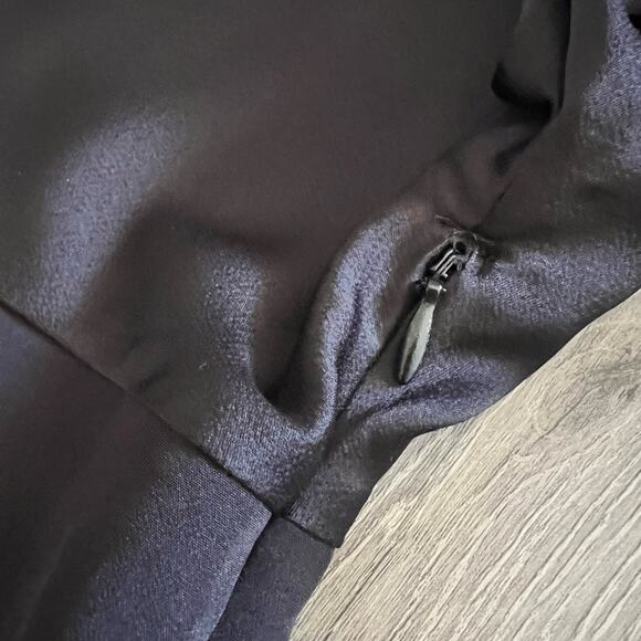 ASOS One Shoulder Jumpsuit 8 MED Black Satin Flare Cowlneck Wide Leg Going Out - Picture 11 of 11